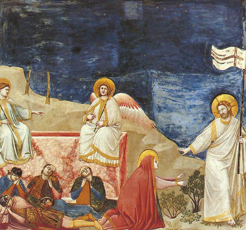Giotto, Resurrezione e Noli me tangere, 1303-1305 circa, affresco, 200 x 185 cm. Padova, Cappella degli Scrovegni