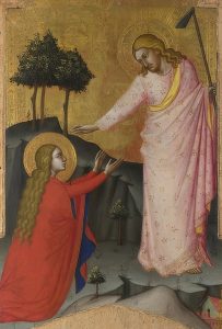 Jacopo di Cione, Noli me tangere, intorno al 1368-1370, tempera all'uovo su tavola di legno, 56 x 38,2 cm. Londra, The National Gallery