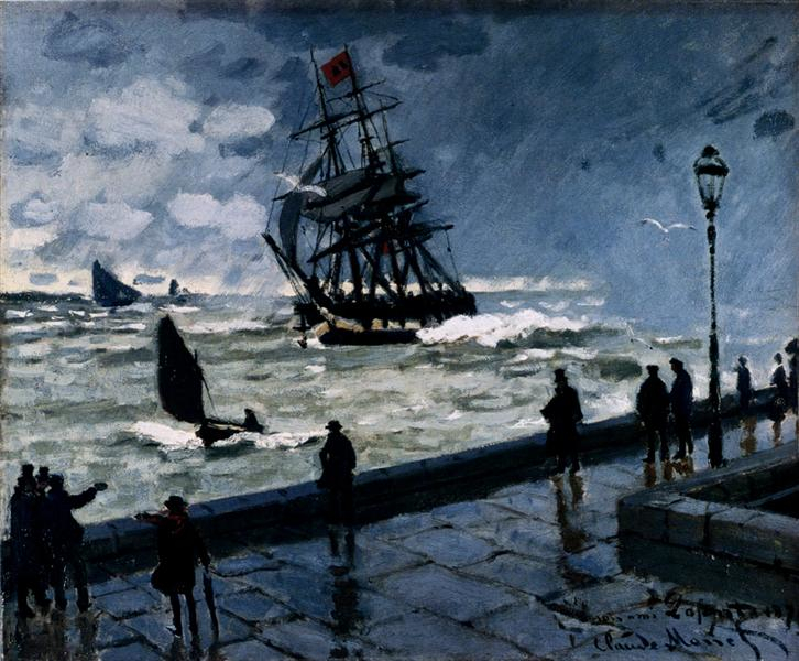 Il molo di Le Havre con tempo brutto di Claude Monet