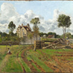 Allée de la Tour-du-Jongleur et maison de M. Musy, Louveciennes di Camille Pissarro