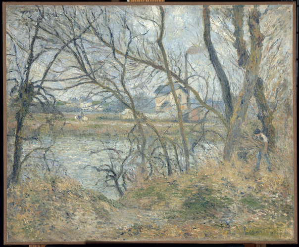 Bords de l'Oise, près de Pontoise, temps gris di Camille Pissarro
