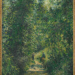 Chemin sous bois, en été di Camille Pissarro