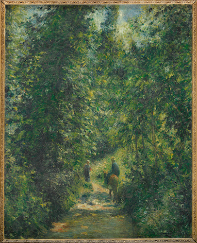 Chemin sous bois, en été di Camille Pissarro
