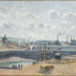 Dieppe, bassin Duquesne. Marée basse, soleil, matin di Camille Pissarro