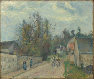 La Diligence, route d'Ennery &agrave; l'Hermitage, Pontoise di Camille Pissarro