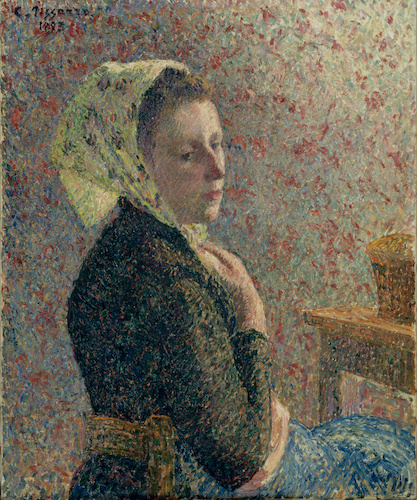 Femme au fichu vert di Camille Pissarro