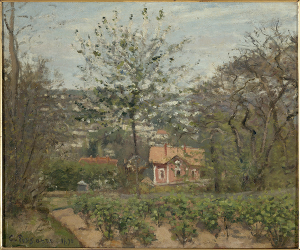 La Diligence, route d'Ennery à l'Hermitage, Pontoise di Camille Pissarro