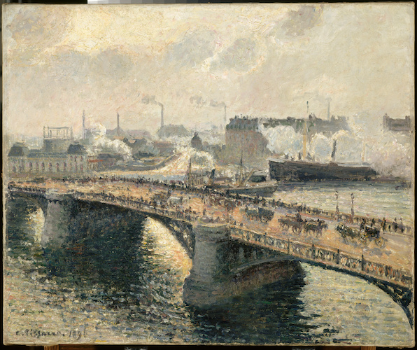 Le Pont Boïeldieu à Rouen di Camille Pissarro