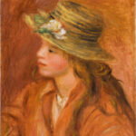 Fillette au chapeau de paille di Auguste Renoir