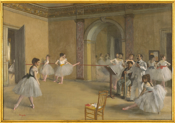 Le Foyer de la danse à l'Opéra de la rue Le Peletier di Edgar Degas