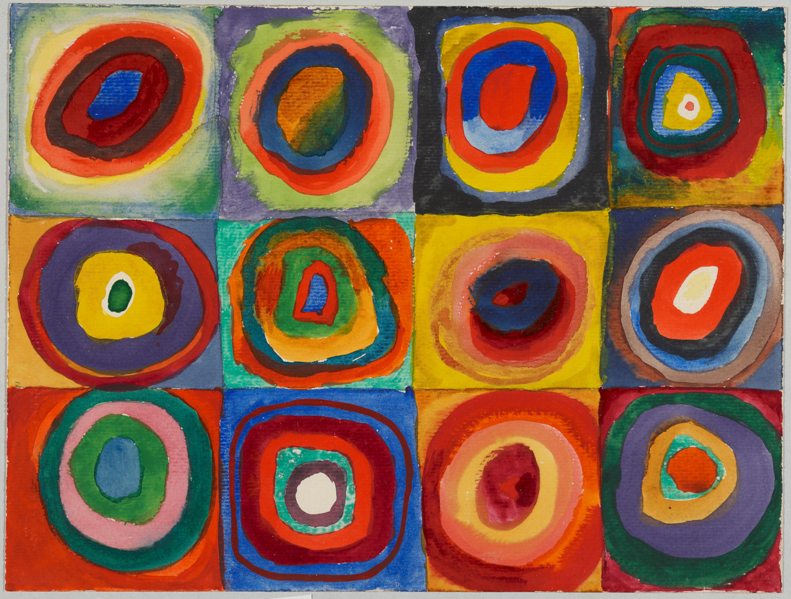 Studio sul colore: Quadrati con cerchi concentrici di Vasilij Kandinskij