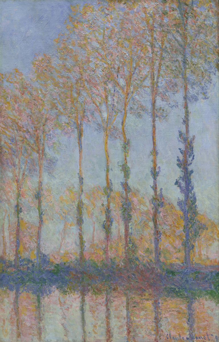 Pioppi sulla riva del fiume Epte a Giverny di Claude Monet