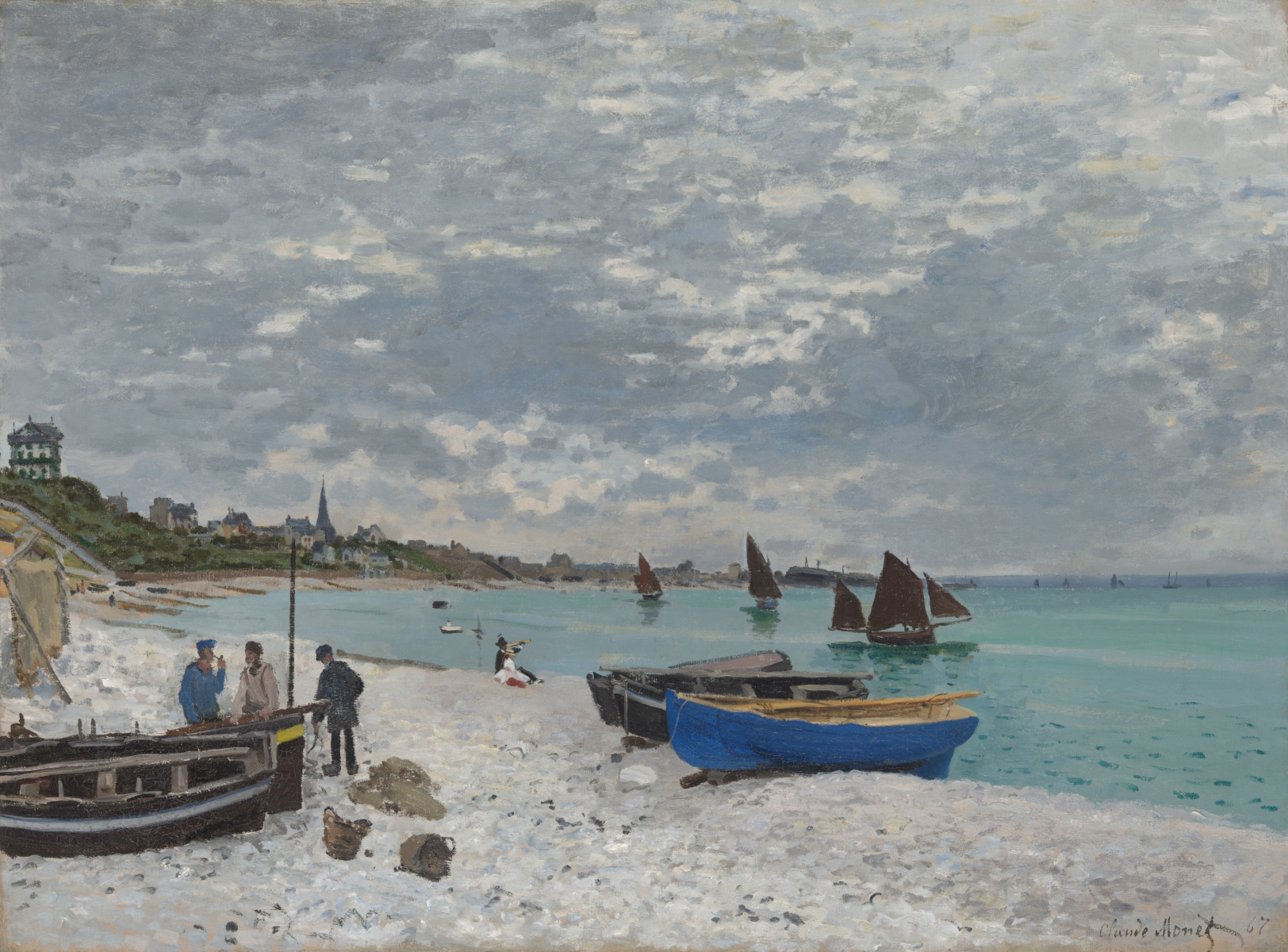 The Beach at Sainte-Adresse di Claude Monet