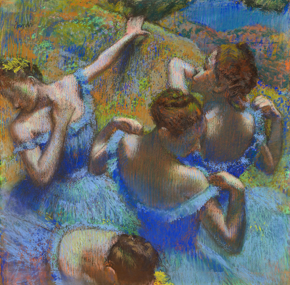 Quattro ballerine in blu di Edgar Degas
