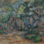 Bosco con rocce di Paul Cézanne