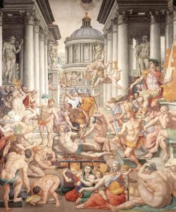 Agnolo Bronzino, Martirio di San Lorenzo, 1569, affresco, circa 621 cm di altezza per 514 cm di larghezza. Firenze, Basilica di San Lorenzo